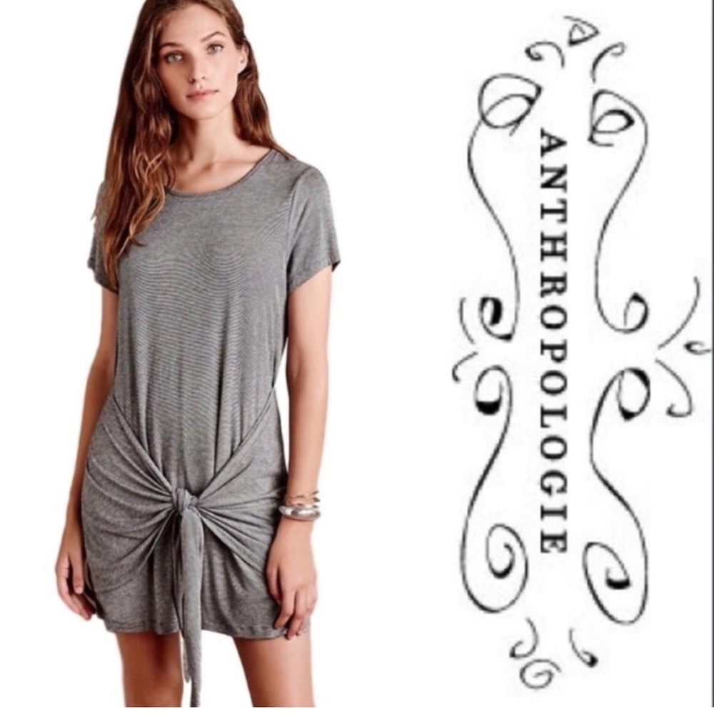 Anthropologie Dolan Tie Front T-Shirt Dress Small